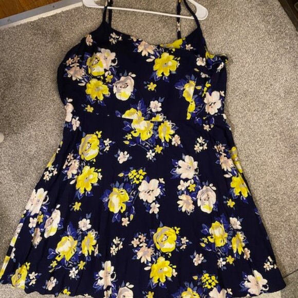 Old Navy Blue & Yellow Floral Mini Sun Dress - Picture 2 of 9